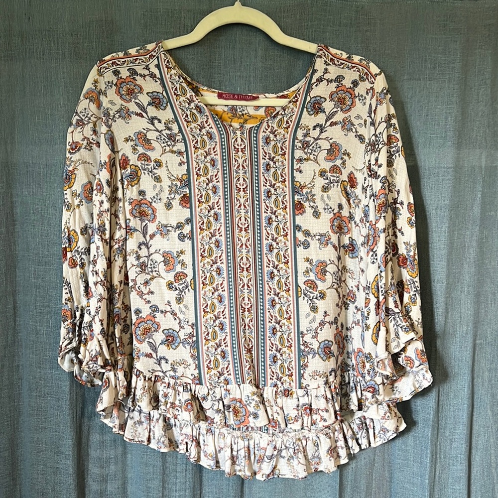 Pretty floral blouse with ruffle details